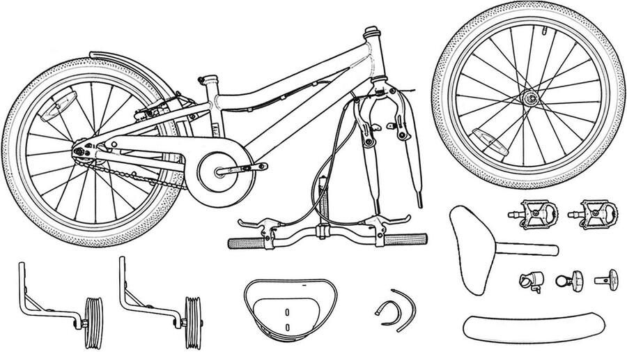 VidaXL Kinderfiets 14 Inch voor 3-5 jaar oud Licht Roze