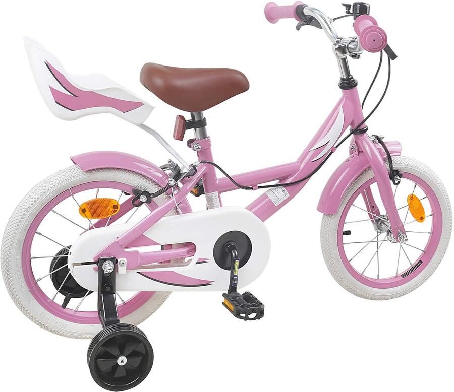 VidaXL Kinderfiets 14 Inch voor 3-5 jaar oud Licht Roze