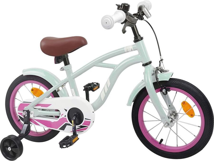 VidaXL Kinderfiets 14 Inch voor 3-5 jaar oud Lichtgroen