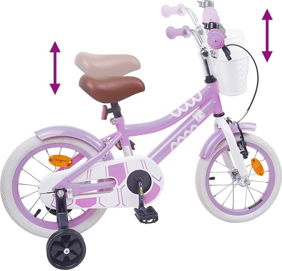 VidaXL Kinderfiets 14 Inch voor 3-5 jaar oud Paars