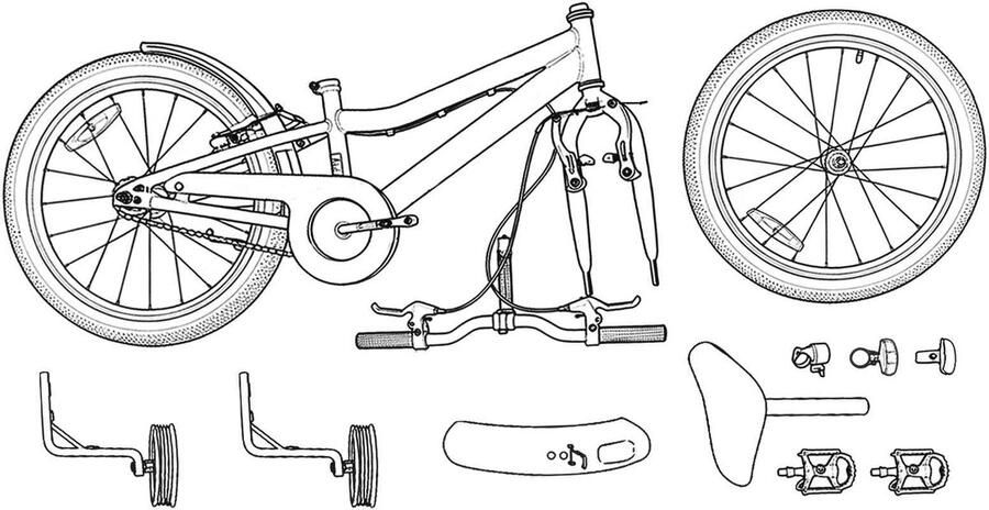 VidaXL Kinderfiets 16 Inch voor 4-6 jaar oud Zwart