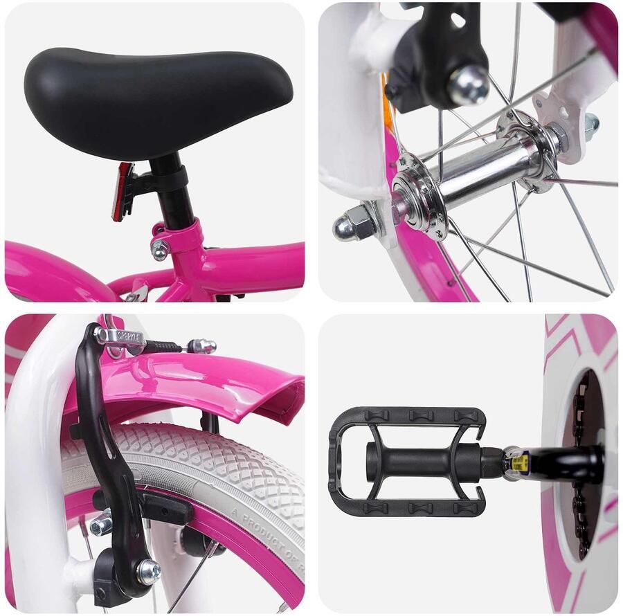 VidaXL Kinderfiets 14 Inch voor 3-5 jaar oud Roze