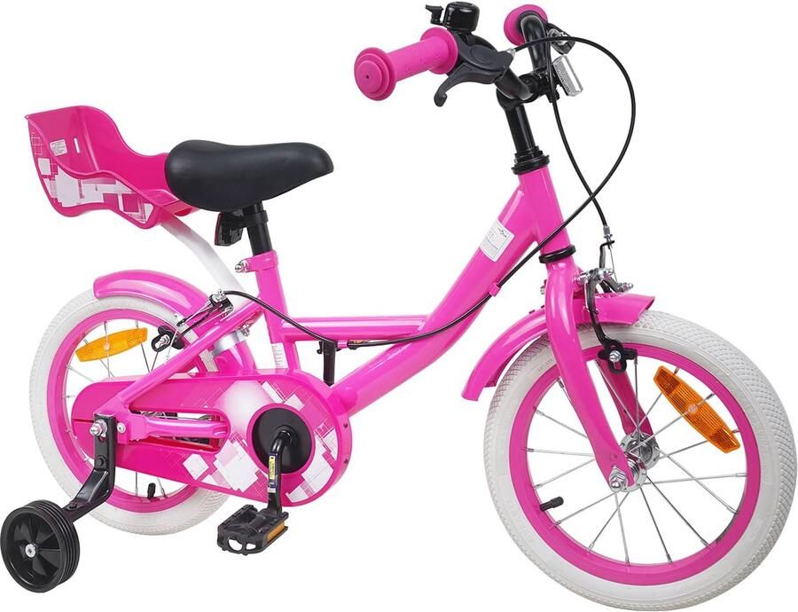 VidaXL Kinderfiets 14 Inch voor 3-5 jaar oud Roze
