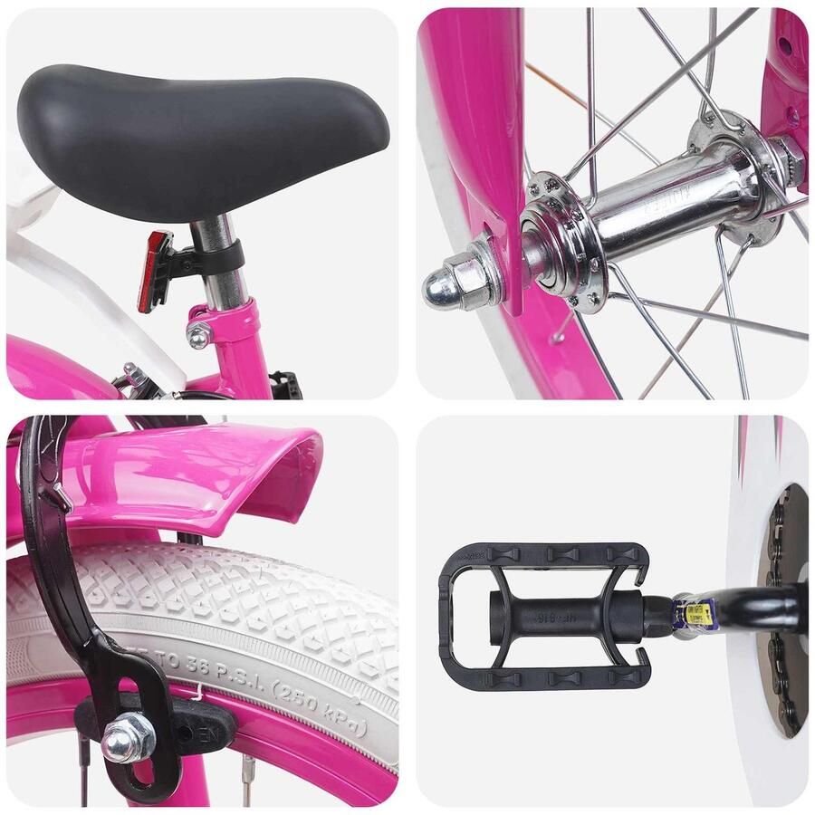 VidaXL Kinderfiets 14 Inch voor 3-5 jaar oud Roze