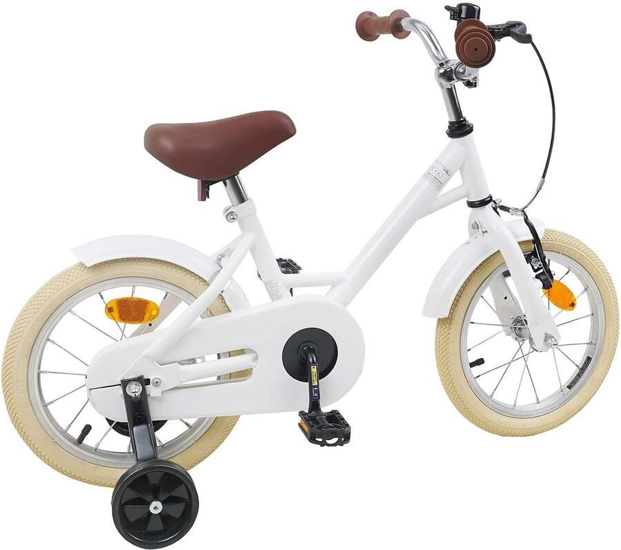 VidaXL Kinderfiets 14 Inch voor 3-5 jaar oud Wit