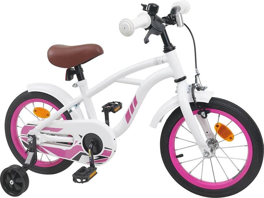 VidaXL Kinderfiets 14 Inch voor 3-5 jaar oud Wit