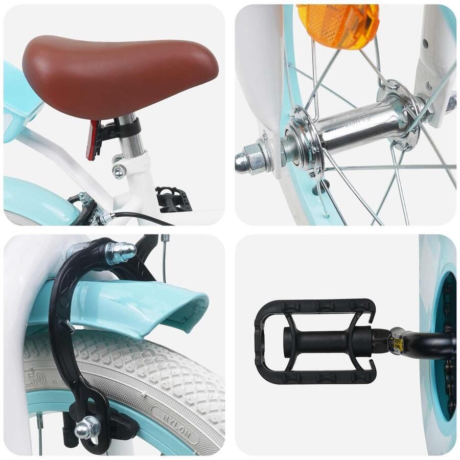 VidaXL Kinderfiets 14 Inch voor 3-5 jaar oud Wit