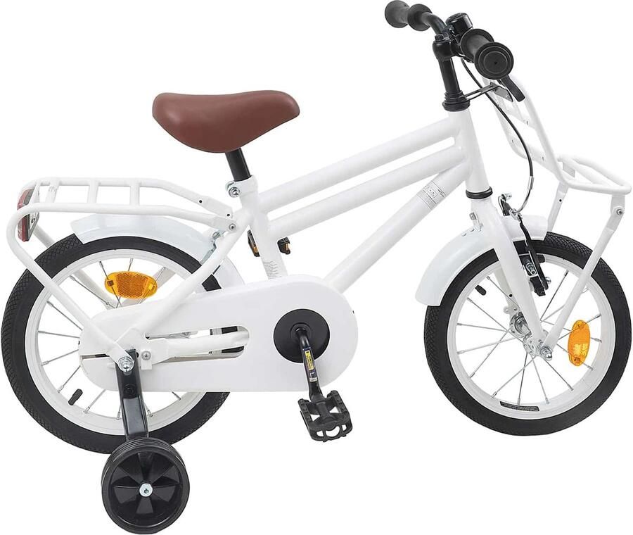 VidaXL Kinderfiets 14 Inch voor 3-5 jaar oud Wit