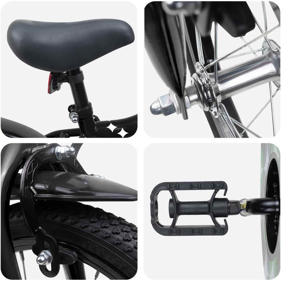 VidaXL Kinderfiets 14 Inch voor 3-5 jaar oud Zwart