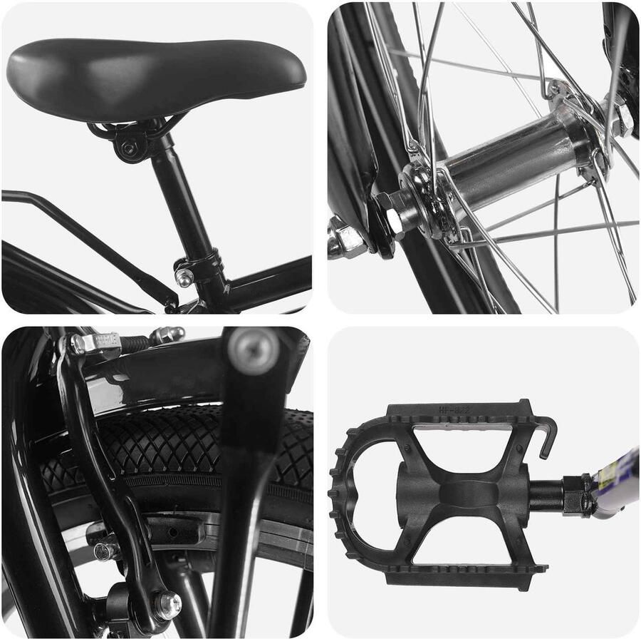 VidaXL Kinderfiets 14 Inch voor 3-5 jaar oud Zwart