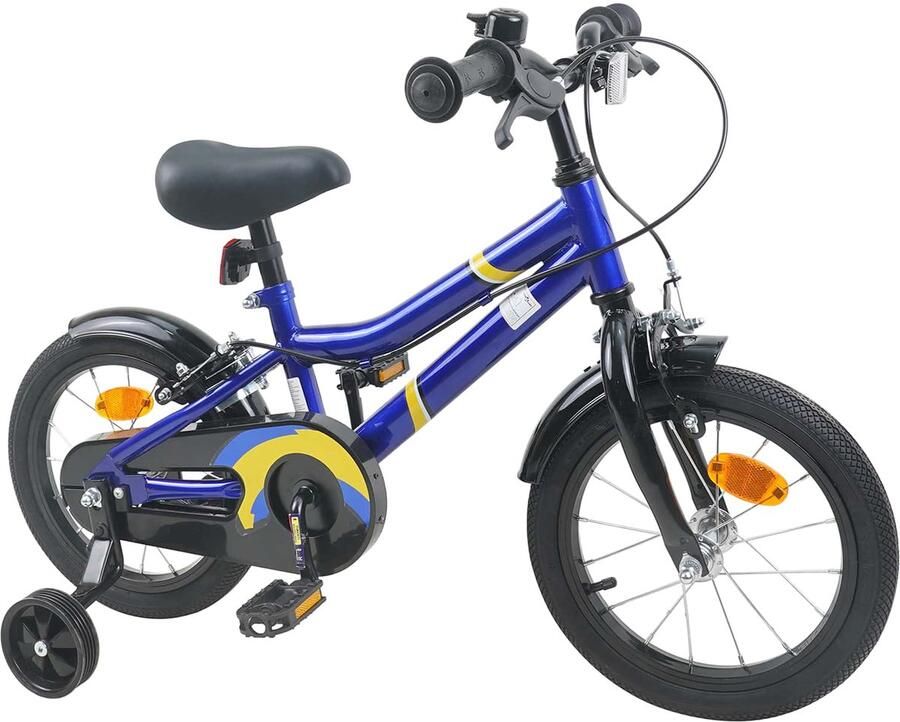 VidaXL Kinderfiets 16 Inch voor 4-6 jaar oud Blauw wit