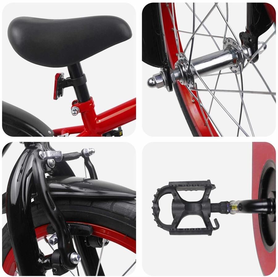 VidaXL Kinderfiets 16 Inch voor 4-6 jaar oud Blauw Zwart