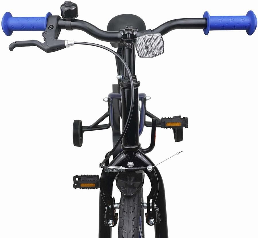 VidaXL Kinderfiets 16 Inch voor 4-6 jaar oud Blauw Zwart