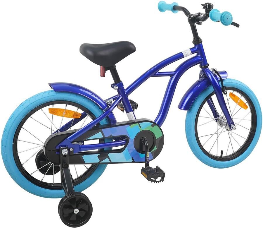 VidaXL Kinderfiets 16 Inch voor 4-6 jaar oud Donkerblauw