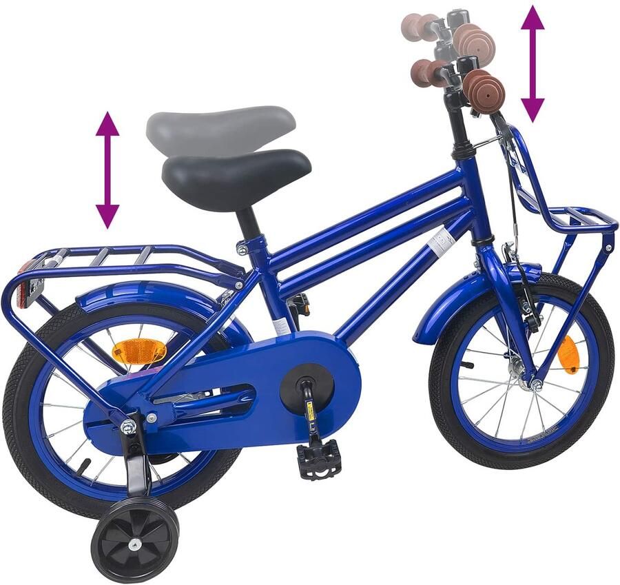 VidaXL Kinderfiets 16 Inch voor 4-6 jaar oud Donkerblauw