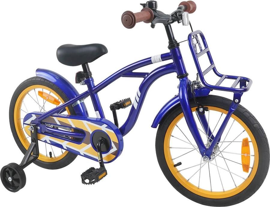 VidaXL Kinderfiets 16 Inch voor 4-6 jaar oud Donkerblauw