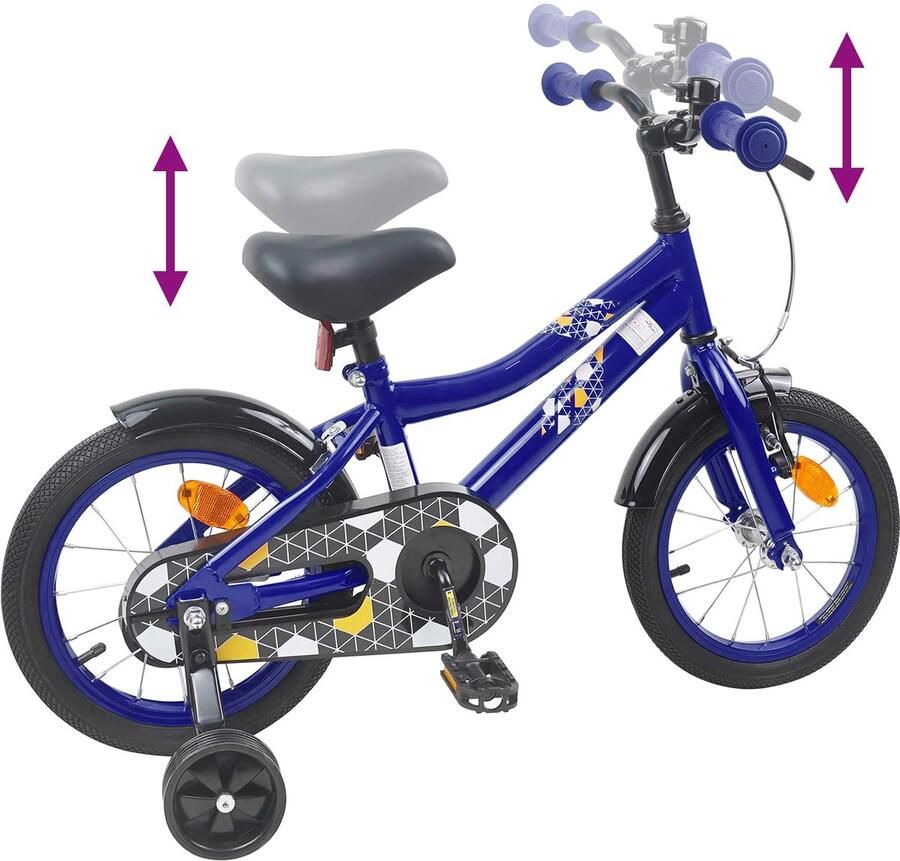 VidaXL Kinderfiets 12 Inch voor 2-4 jaar oud Donkerblauw