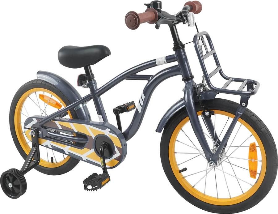 VidaXL Kinderfiets 16 Inch voor 4-6 jaar oud Donkergrijs