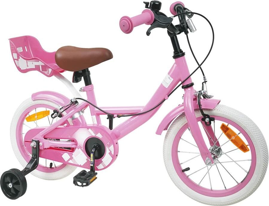 VidaXL Kinderfiets 16 Inch voor 4-6 jaar oud Licht Roze