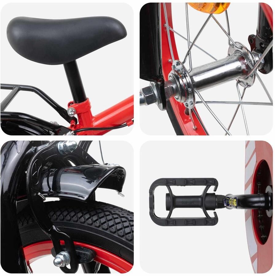 VidaXL Kinderfiets 16 Inch voor 4-6 jaar oud Rood