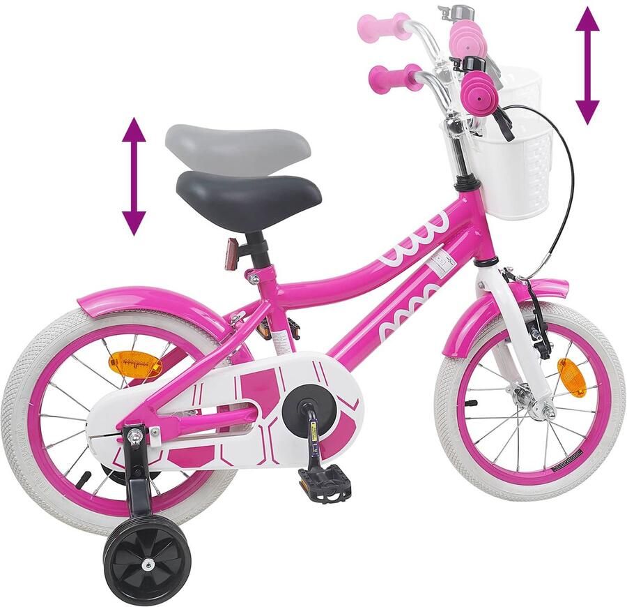 VidaXL Kinderfiets 16 Inch voor 4-6 jaar oud Roze