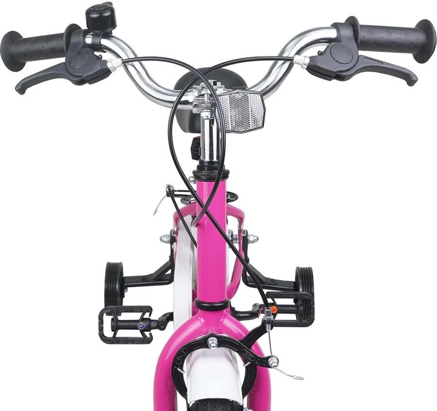 VidaXL Kinderfiets 16 Inch voor 4-6 jaar oud Roze Wit