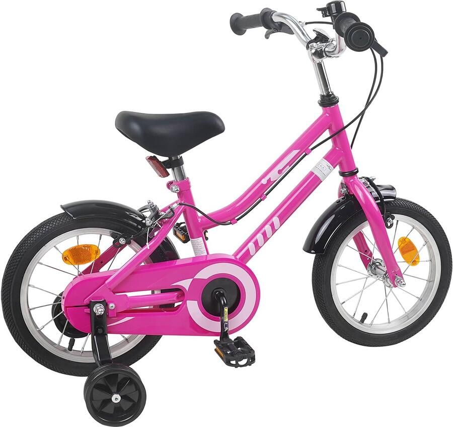 VidaXL Kinderfiets 16 Inch voor 4-6 jaar oud Roze Zwart