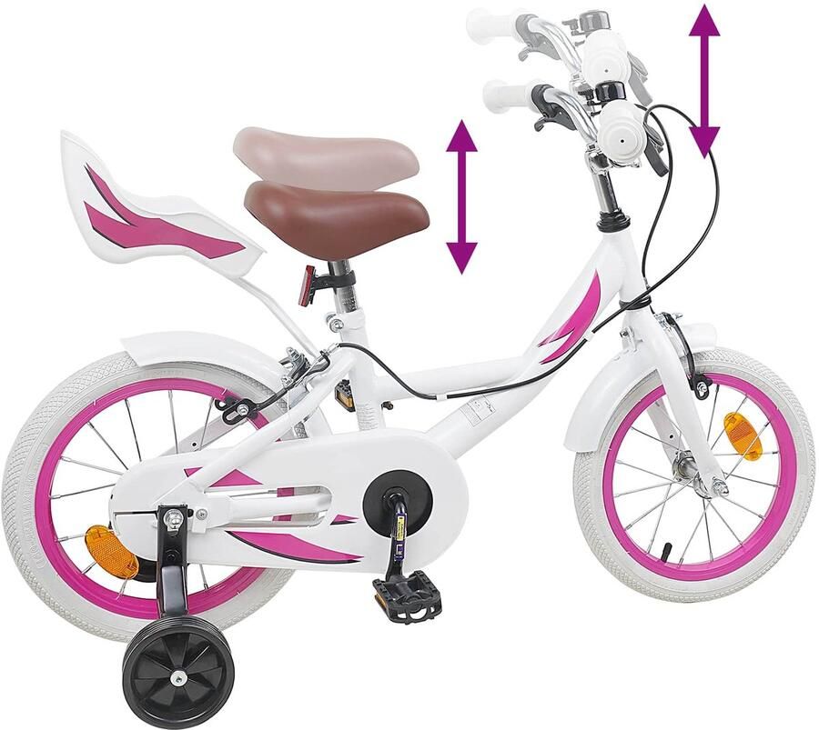 VidaXL Kinderfiets 16 Inch voor 4-6 jaar oud Wit
