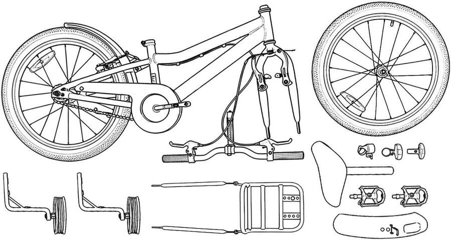 VidaXL Kinderfiets 16 Inch voor 4-6 jaar oud Wit
