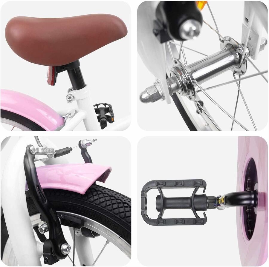 VidaXL Kinderfiets 16 Inch voor 4-6 jaar oud Wit