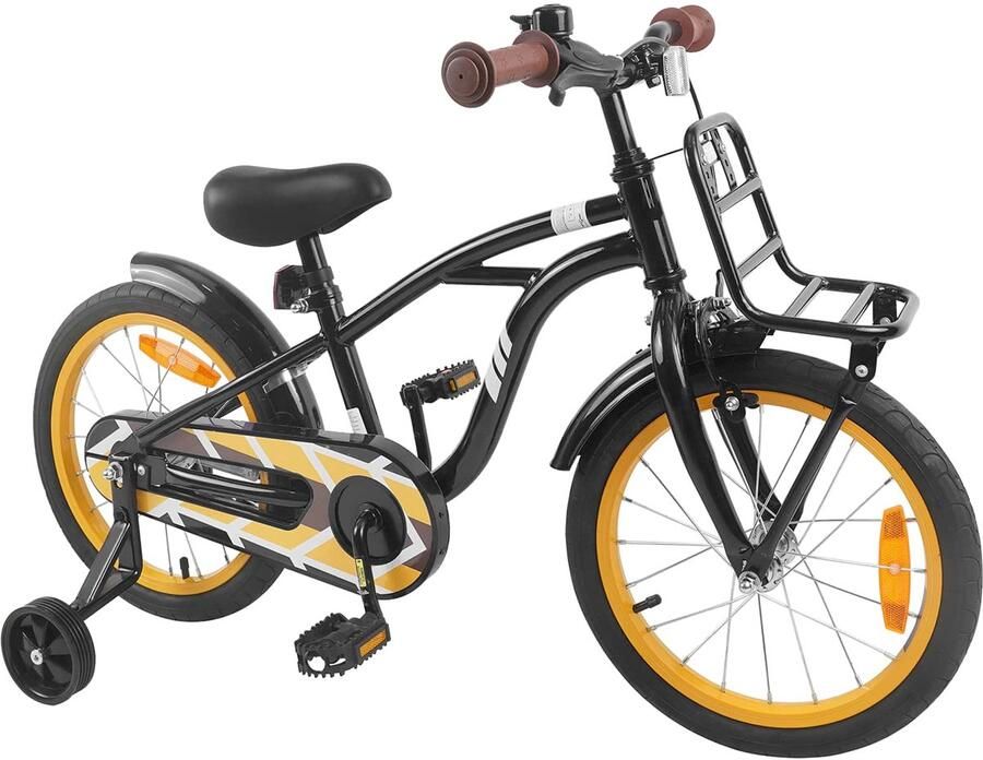 VidaXL Kinderfiets 16 Inch voor 4-6 jaar oud Zwart