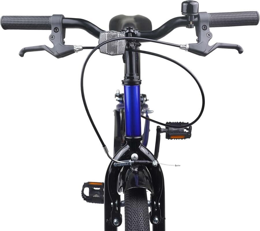 VidaXL Kinderfiets 18 Inch voor 5-7 jaar oud Blauw Zwart