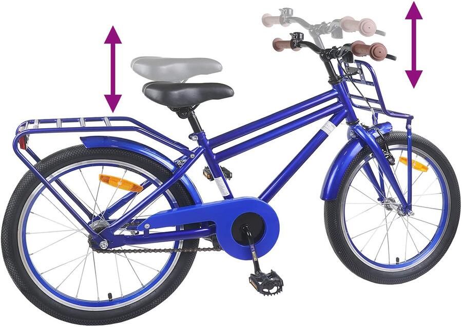 VidaXL Kinderfiets 18 Inch voor 5-7 jaar oud Donkerblauw