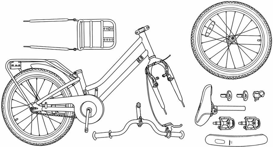 VidaXL Kinderfiets 18 Inch voor 5-7 jaar oud Donkerblauw