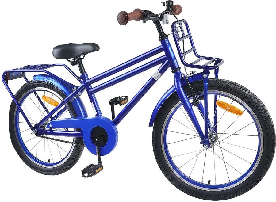 VidaXL Kinderfiets 18 Inch voor 5-7 jaar oud Donkerblauw