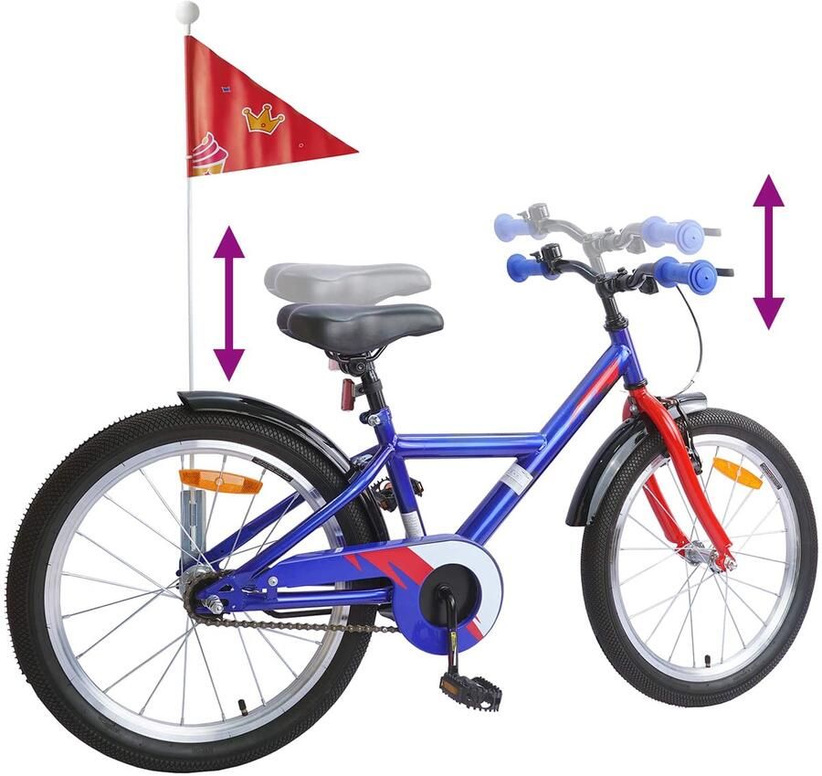 VidaXL Kinderfiets 18 Inch voor 5-7 jaar oud Donkerblauw