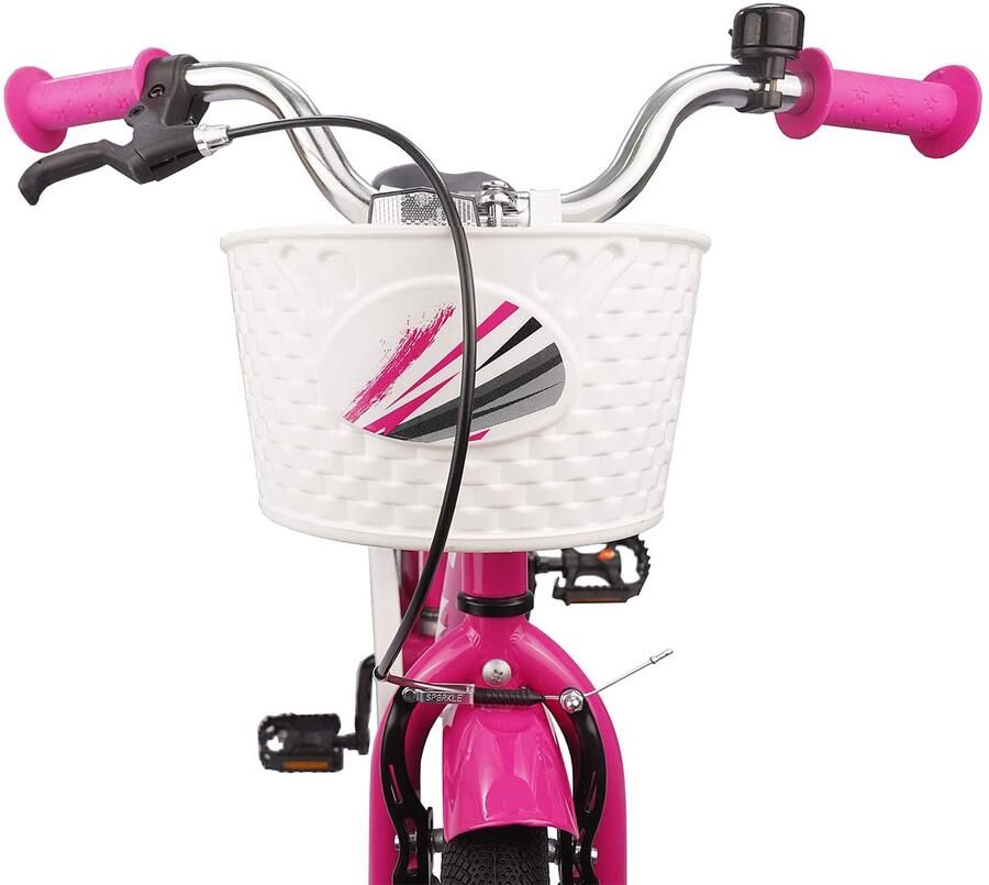 VidaXL Kinderfiets 18 Inch voor 5-7 jaar oud Donkerroze