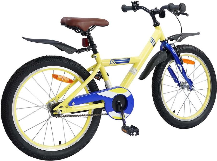 VidaXL Kinderfiets 18 Inch voor 5-7 jaar oud Geel - Foto 2