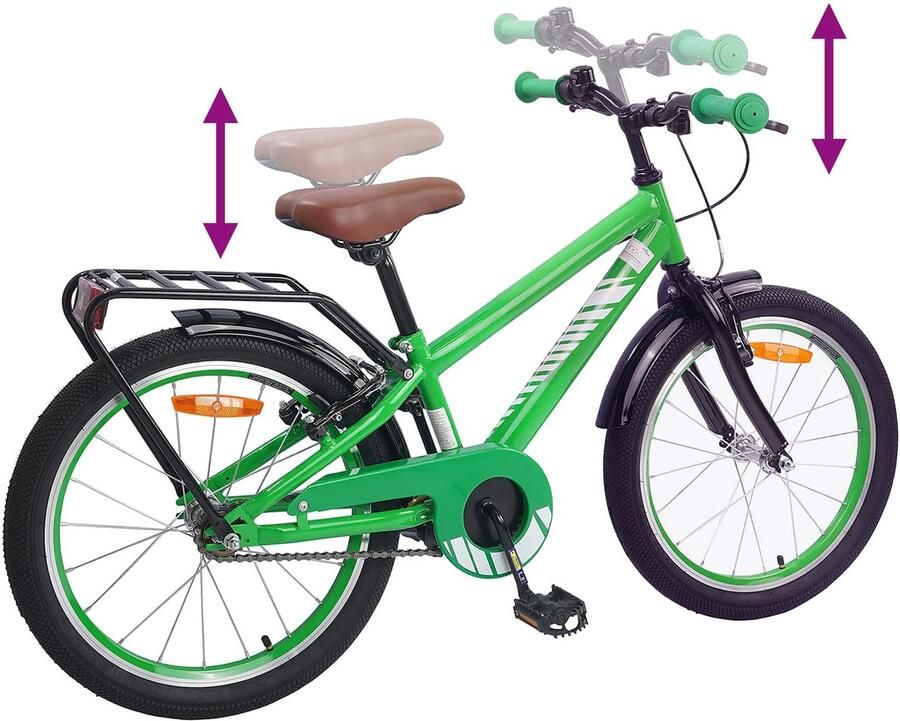 VidaXL Kinderfiets 18 Inch voor 5-7 jaar oud Groen