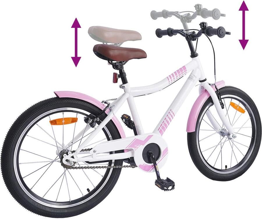 VidaXL Kinderfiets 18 Inch voor 5-7 jaar oud Licht Roze