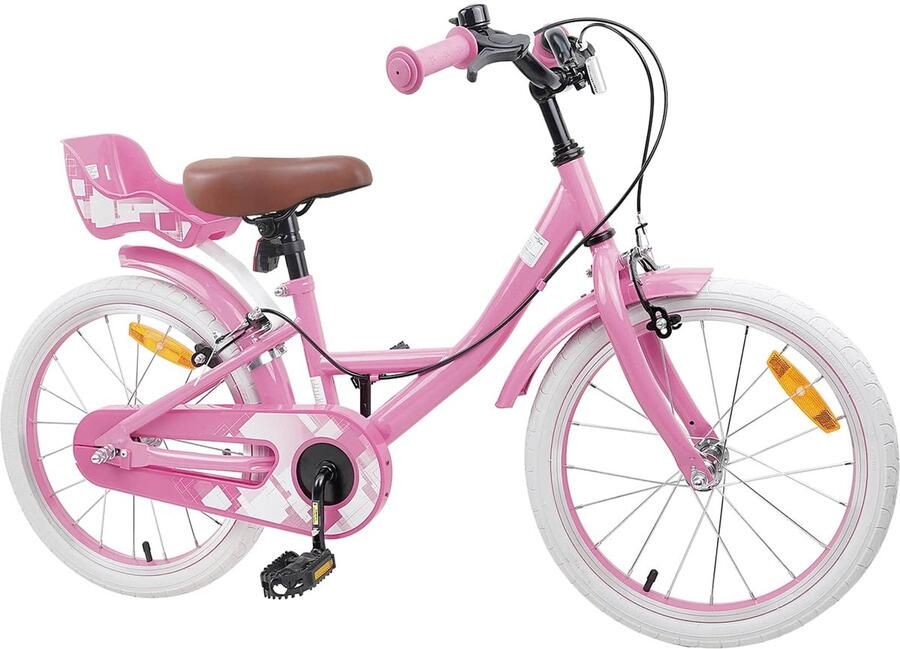 VidaXL Kinderfiets 18 Inch voor 5-7 jaar oud Licht Roze