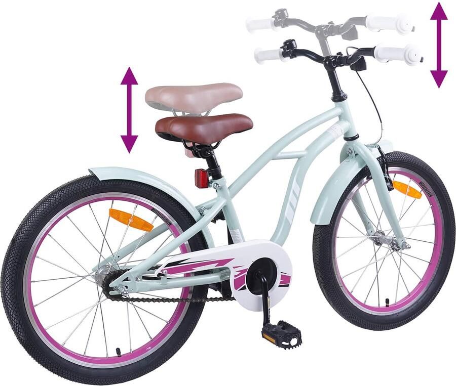 VidaXL Kinderfiets 18 Inch voor 5-7 jaar oud Lichtgroen