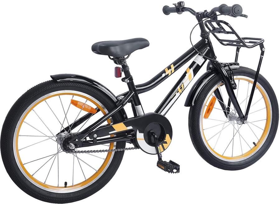 VidaXL Kinderfiets 18 Inch voor 5-7 jaar oud Oranje Zwart - Foto 2