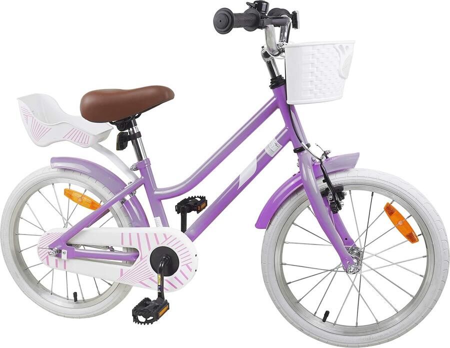 VidaXL Kinderfiets 18 Inch voor 5-7 jaar oud Paars