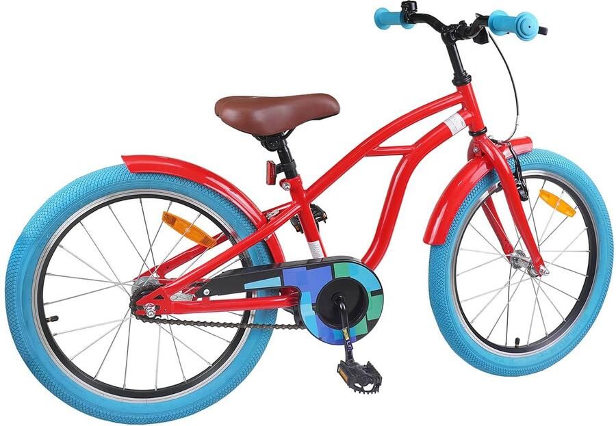 VidaXL Kinderfiets 18 Inch voor 5-7 jaar oud Rood