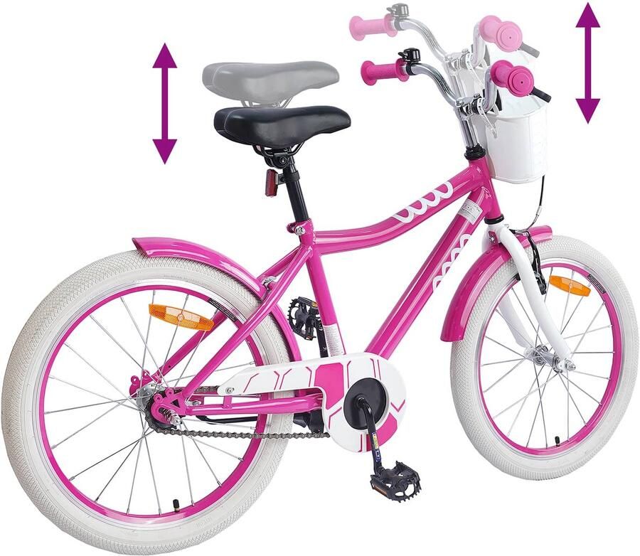 VidaXL Kinderfiets 18 Inch voor 5-7 jaar oud Roze