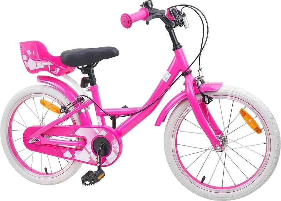 VidaXL Kinderfiets 18 Inch voor 5-7 jaar oud Roze