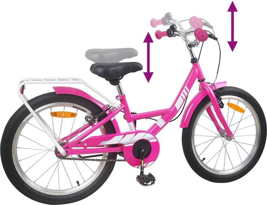 VidaXL Kinderfiets 18 Inch voor 5-7 jaar oud Roze
