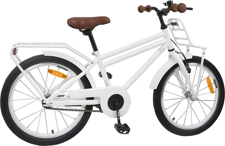 VidaXL Kinderfiets 18 Inch voor 5-7 jaar oud Wit