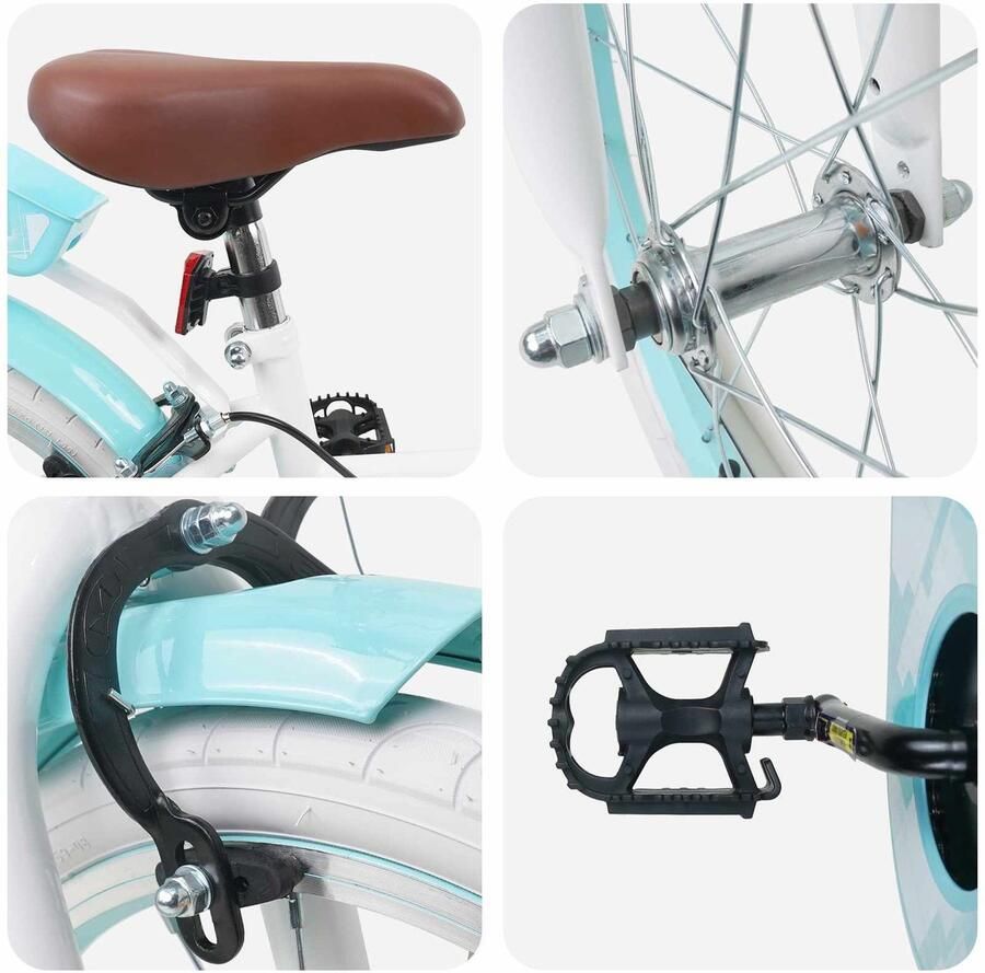VidaXL Kinderfiets 18 Inch voor 5-7 jaar oud Wit